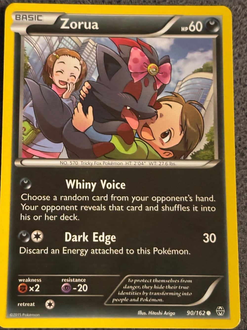 Pokemon Adorable Zorua TCG Card